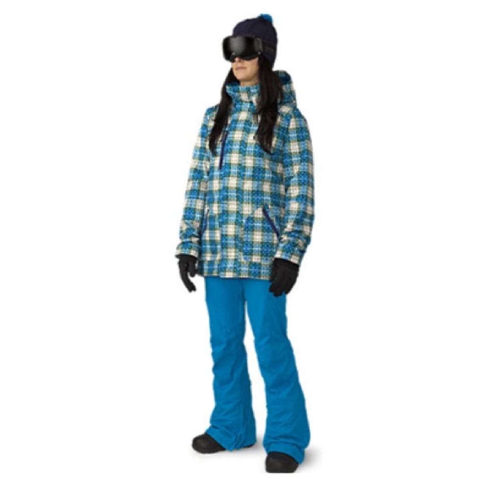 Burton Womens Blue Plaid No Way Jacket Small